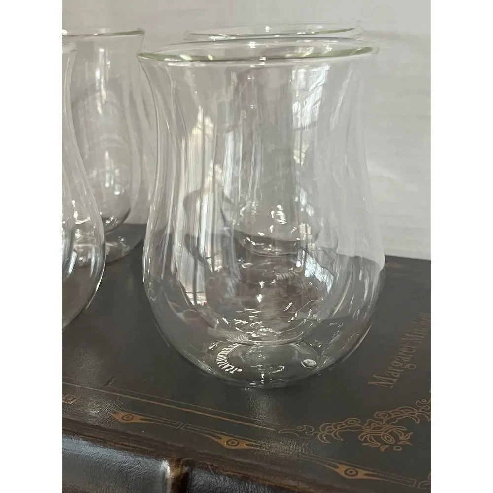 Wine Enthusiast Double Wall Aerating‎ Wine Glasses Set of 4 Borosilicate Glass
